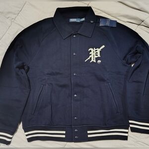 Polo Ralph Lauren Collegiate Letterman Varsity Jacket Navy “P” Patch BNWT Large